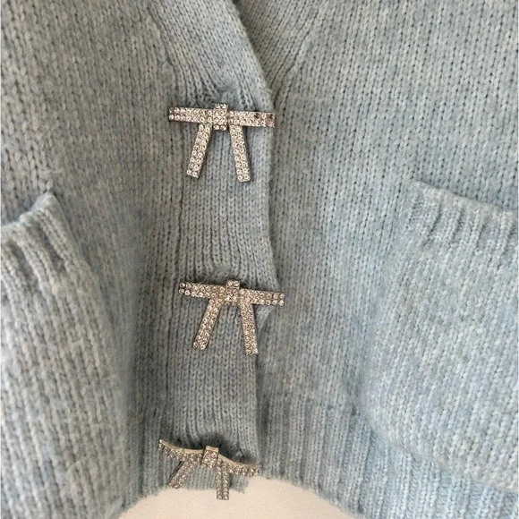 Zara Embellished Bow Oversized Cardigan - Picture 8 of 9